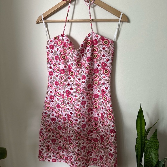 PELICAN COVE VINTAGE HALTER FLORAL MINI DRESS - Picture 2 of 7